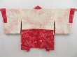 Photo2: 4113T11z590 Vintage Japanese Kimono Silk HAORI Butterfly Red-Pink (2)