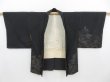 Photo5: 4113T13z520 Vintage Japanese Kimono Silk HAORI Leaf Black (5)