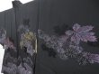 Photo2: 4114T05z550 Vintage Japanese Kimono Silk HAORI Chrysanthemum Black (2)