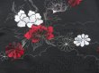 Photo4: 4114T07z550 Vintage Japanese Kimono Silk HAORI Flowers Black (4)