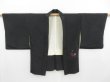 Photo6: 4114T07z550 Vintage Japanese Kimono Silk HAORI Flowers Black (6)