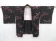 Photo5: 4114T10z650 Vintage Japanese Kimono Silk HAORI Branch Black (5)