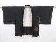 Photo5: 4115T07z500 Vintage Japanese Kimono Silk HAORI Trees Black (5)