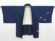 Photo5: 4115T09z590 Vintage Japanese Kimono Silk HAORI Flower Dark navy (5)