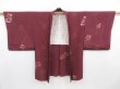 Photo5: 4115T11z530 Vintage Japanese Kimono Silk HAORI Leaf Dark grape (5)