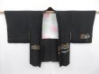 Photo6: 4115T14z590 Vintage Japanese Kimono Silk HAORI Mountain Black (6)