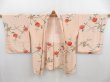 Photo5: 4117T03z560 Vintage Japanese Kimono Silk HAORI Flower Light peach (5)