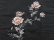 Photo3: 4117T05z540 Vintage Japanese Kimono Silk HAORI Flower Black (3)