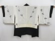 Photo6: 4117T05z540 Vintage Japanese Kimono Silk HAORI Flower Black (6)