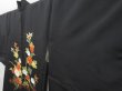 Photo2: 4117T07z530 Vintage Japanese Kimono Silk HAORI Chrysanthemum Black (2)