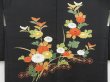 Photo3: 4117T07z530 Vintage Japanese Kimono Silk HAORI Chrysanthemum Black (3)