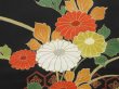 Photo4: 4117T07z530 Vintage Japanese Kimono Silk HAORI Chrysanthemum Black (4)