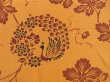 Photo4: 4117T11z600 Vintage Japanese Kimono Silk HAORI Peacock Yellow ochre (4)