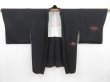 Photo6: 4117T13z570 Vintage Japanese Kimono Silk HAORI Jigami Black (6)