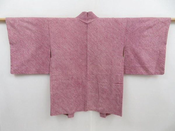 Photo1: 4118T04z420 Vintage Japanese Kimono Silk SHIBORI HAORI  Light purple (1)