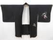 Photo4: 4118T07z570 Vintage Japanese Kimono Silk HAORI Embroidery Black (4)