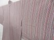 Photo2: 4118T11z610 Vintage Japanese Kimono Silk HAORI Stripe Light gray (2)