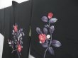 Photo2: 4118T13z640 Vintage Japanese Kimono Silk HAORI Rose Black (2)