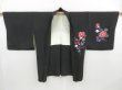 Photo5: 4118T13z640 Vintage Japanese Kimono Silk HAORI Rose Black (5)