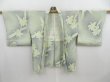 Photo5: 4118T14z540 Vintage Japanese Kimono Silk HAORI Lily Light green (5)