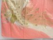 Photo6: 4120T06z1050 Vintage Japanese Kimono Silk FURISODE Peacock Coral pink (6)