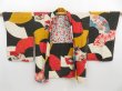 Photo6: 4120T09z520 Vintage Japanese Kimono Silk HAORI Jigami Black (6)