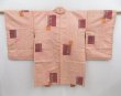 Photo1: 4120T10z530 Vintage Japanese Kimono Silk HAORI  Peach (1)