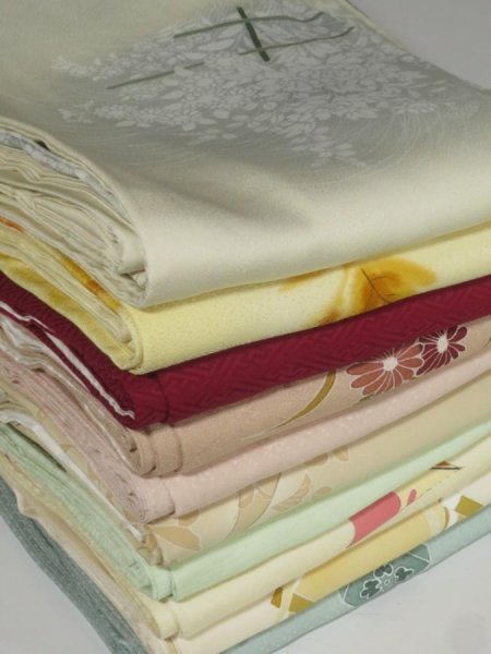 Photo1: 5TK06z10  Japanese Kimono Silk TSUKESAGE 10pcs FREE SHIPPING (1)