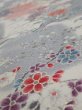 Photo4: 2i01z60  Japanese Kimono Silk  FABRIC Flowers Off-white 41.7x14.8 (4)