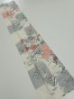 Photo4: 2i10z30  Japanese Kimono Silk  FABRIC Flowers Off-white 35.4x7.1 (4)