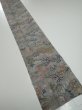 Photo2: 2Q09z60  Japanese Kimono Silk  FABRIC Heian noble Gray 79.5x7.5 (2)