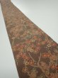 Photo1: 2Q07z50  Japanese Kimono Crepe Silk  FABRIC Plum tree Brown 59.8x6.9 (1)