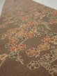 Photo4: 2Q07z50  Japanese Kimono Crepe Silk  FABRIC Plum tree Brown 59.8x6.9 (4)