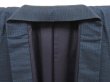 Photo5: 4124T09z840  Vintage Japanese Kimono Silk Men's  Oshima Dark navy (5)