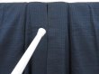 Photo6: 4124T09z840  Vintage Japanese Kimono Silk Men's  Oshima Dark navy (6)