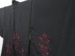 Photo2: 4124T14z610 Vintage Japanese Kimono Silk HAORI Embro Flower Black (2)