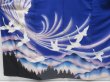 Photo5: 4128T02z1280  Japanese Kimono Silk FURISODE Flying crane Dark lavender blue (5)