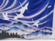 Photo7: 4128T02z1280  Japanese Kimono Silk FURISODE Flying crane Dark lavender blue (7)