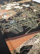 Photo2: 4C04z140  Japanese Kimono Silk  FABRIC Heian noble Black 61.0x18.7 (2)