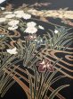 Photo3: 4C04z140  Japanese Kimono Silk  FABRIC Heian noble Black 61.0x18.7 (3)