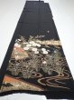 Photo5: 4C04z140  Japanese Kimono Silk  FABRIC Heian noble Black 61.0x18.7 (5)