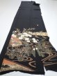 Photo6: 4C04z140  Japanese Kimono Silk  FABRIC Heian noble Black 61.0x18.7 (6)