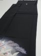 Photo4: 4E01z140  Japanese Kimono Silk  FABRIC Crane Black 62.2x18.1 (4)