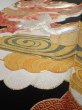 Photo2: 4J01z140 Vintage Japanese Kimono Silk  FABRIC Crane Black 58.3x18.1 (2)