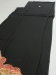 Photo4: 4J01z140 Vintage Japanese Kimono Silk  FABRIC Crane Black 58.3x18.1 (4)