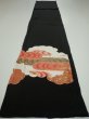 Photo5: 4J03z80 Vintage Japanese Kimono Silk  FABRIC Cloud Black 64.6x14.2 (5)