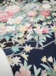 Photo2: 4K03z110  Japanese Kimono Silk  FABRIC  Black 68.5x14.4 (2)