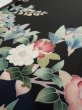 Photo3: 4K04z110  Japanese Kimono Silk  FABRIC  Black 66.9x14.6 (3)