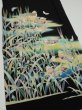 Photo2: 4K01z150  Japanese Kimono Silk  FABRIC Wheat Black 59.1x18.5 (2)