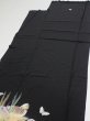 Photo5: 4K01z150  Japanese Kimono Silk  FABRIC Wheat Black 59.1x18.5 (5)